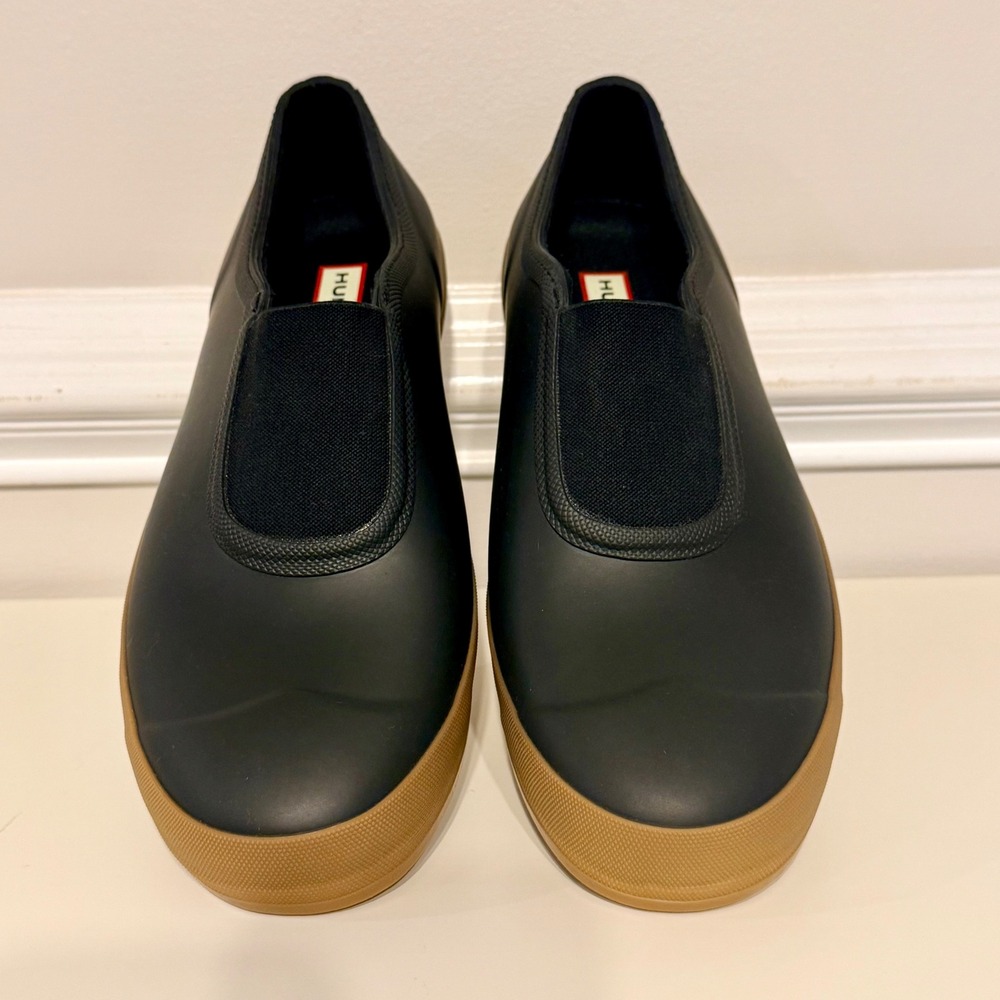 Hunter Original Rubber Loafers Black Waterproof Slip On Shoes Mens 9 Womens 10 - Picture 3 of 6